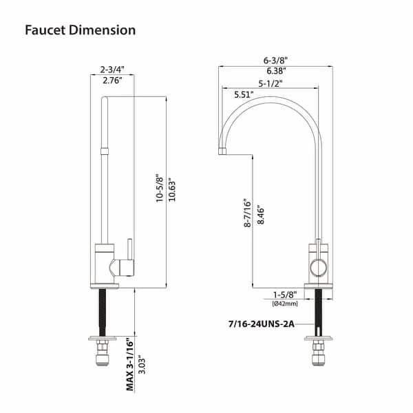 Vanityfair Single Handle Kitchen Water Filter Faucet, Lead-Free Drinking Water Faucet