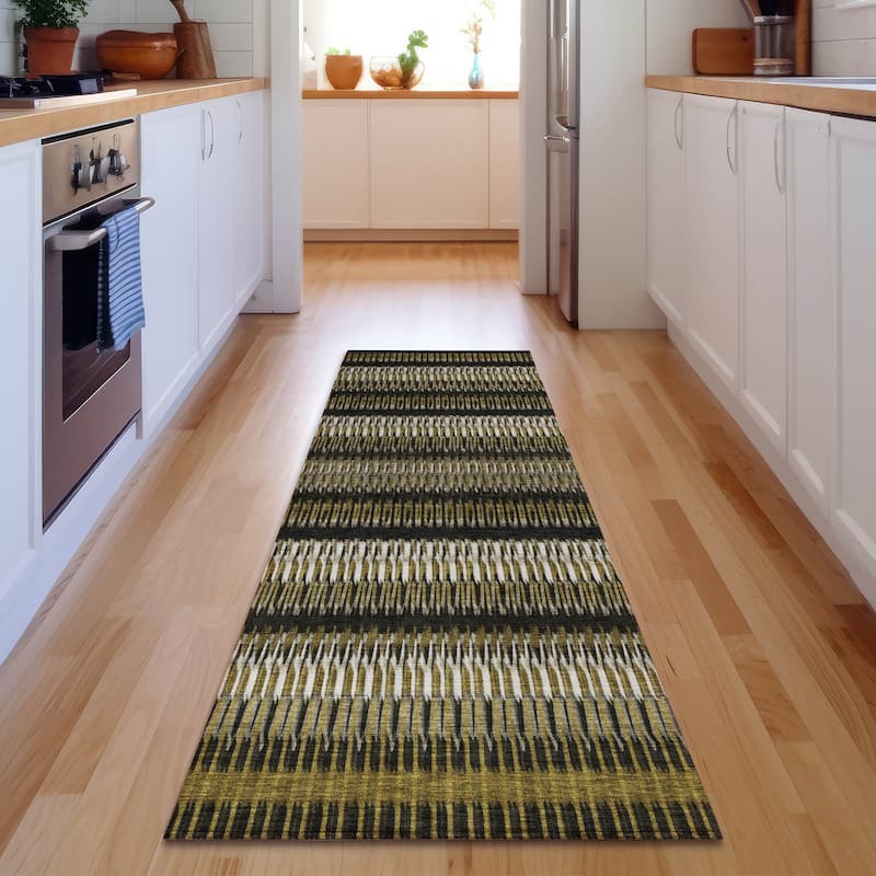 Premium Washable Super Soft Modern Stripe Mayfield Rug - Brown - 2' 3" x 7' 6" - Runner
