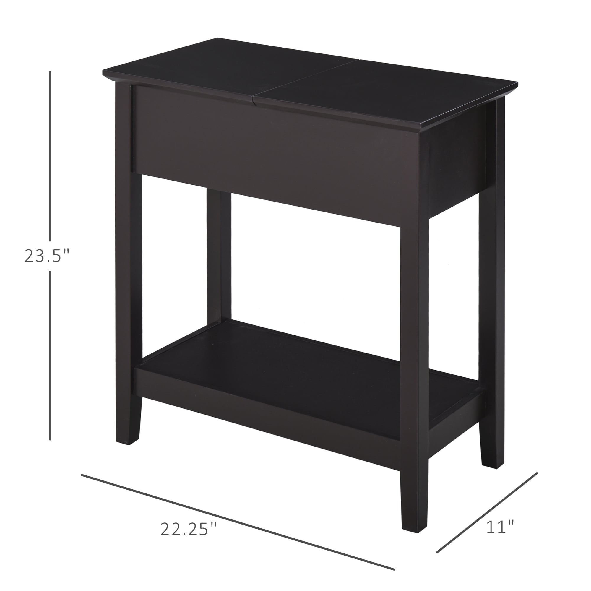 Shop Homcom End Side Table In Flip Top Design With Cabinet And Bottom Shelf Storage Furniture Decoration For Bedroom Overstock 32166269