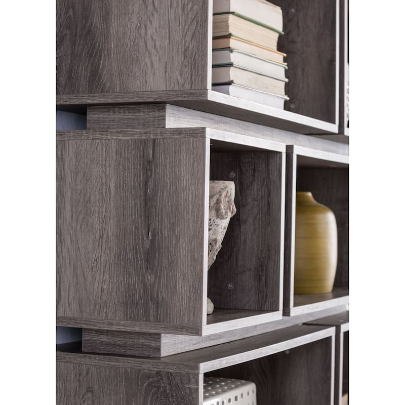 Furniture of America Niti Rustic Grey 10-shelf Open Bookcase / Room Divider