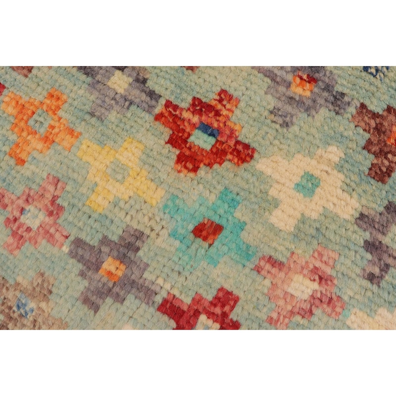 Eclectic Balochi Higgins Blue/Red Hand Knotted Wool Rug - 3'4'' x 5'0''