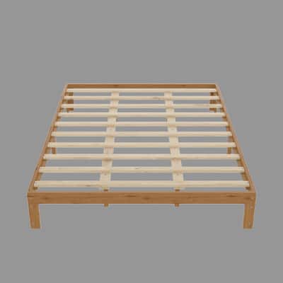 12-Inch Solid Wood Queen Platform Bed, Sturdy Slat Support, No Box Spring Required, Easy Assembly