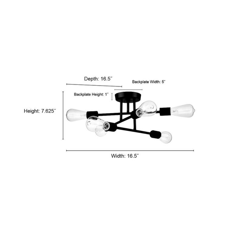 Millennium Lighting Decco 6 Light Pendant Fixture in Matte Black