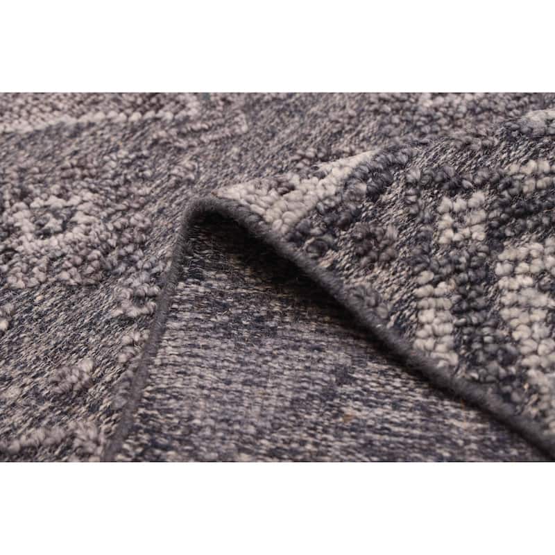 ECARPETGALLERY Hand-knotted Tangier Dark Grey Wool Rug - 5'4 x 7'7