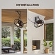 preview thumbnail 2 of 11, 20" Smart Industrial Wall Mount Ceiling Fan with LED Lights - 20''