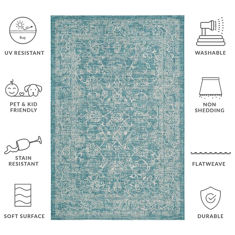 SAFAVIEH Courtyard Hasina Indoor /Outdoor Waterproof Patio Backyard Rug