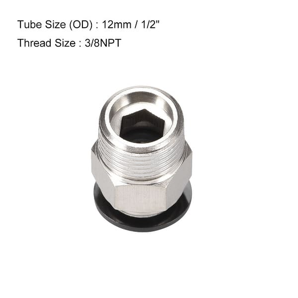 Set of 3 12mm Push-In Straight Pneumatic Fittings TCU1200