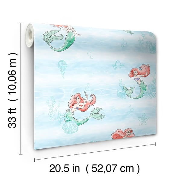 Disney The Little Mermaid Swim Teal Wallpaper