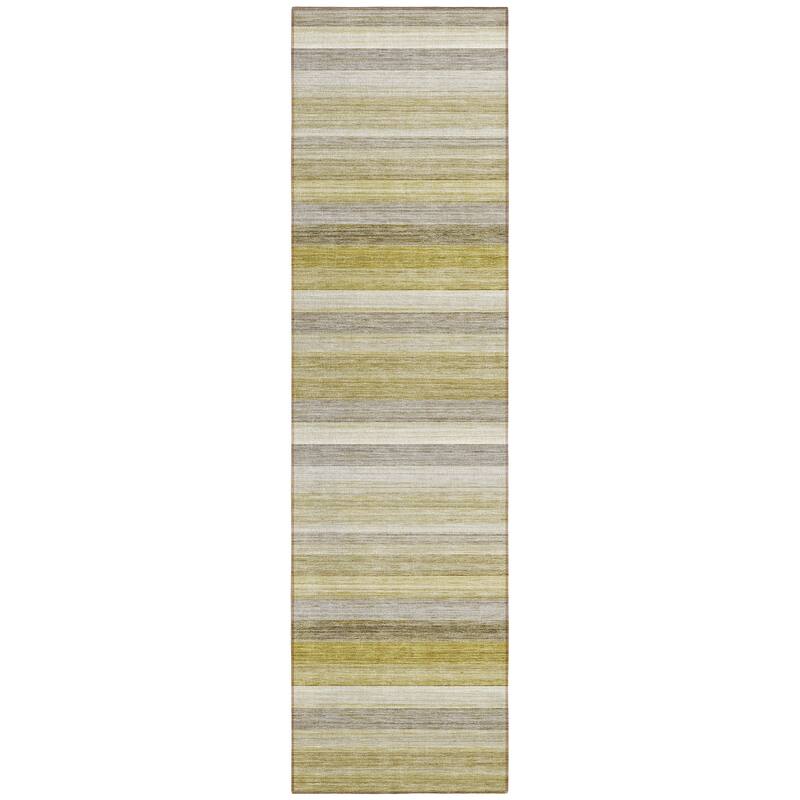 Machine Washable Indoor/ Outdoor Ombre Stripes Chantille Rug