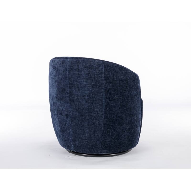 Chenille Fabric Swivel Accent Armchair Barrel Chair