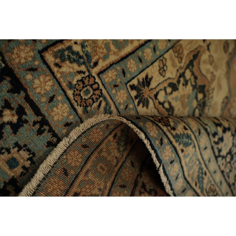 Hand Knotted Oriental 100% Wool Carpet Traditional Floral Oranges & Rust Tabriz (Haj Jalili) Area Rug - 6' 1'' X 4' 5''