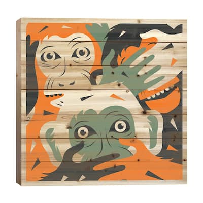 No Evil I Print On Wood by Jazzberry Blue - Multi-Color