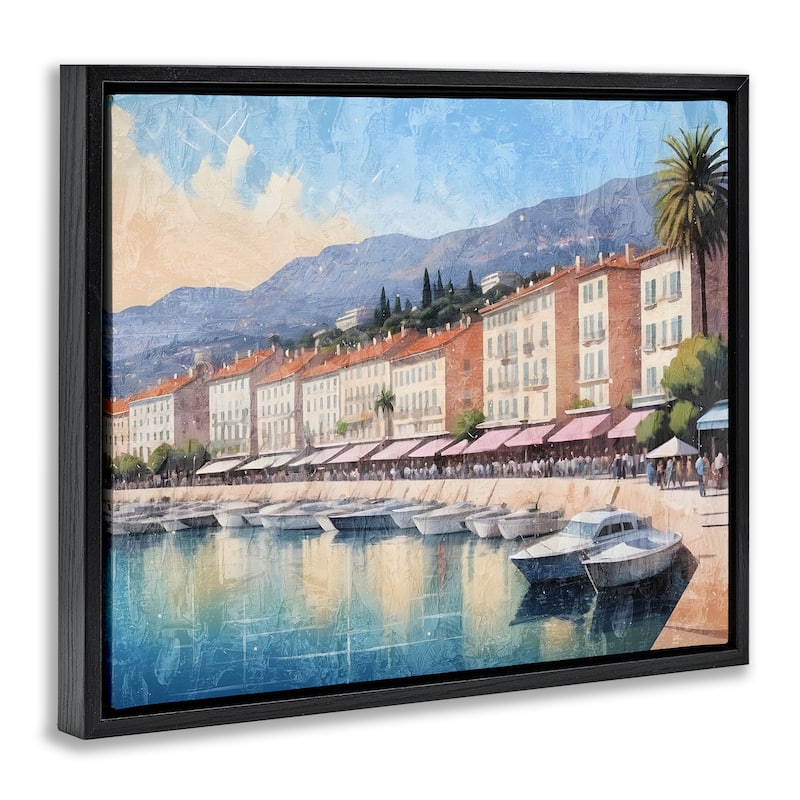 Stupell Quaint Seaside Marina Framed Floater Canvas Wall Art Design By Kim Allen