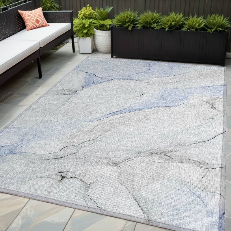 Bax Artistic Abstract Weather Resistant Classic Meets Modern Outdoor Rug - 5' X 8' - Multi
