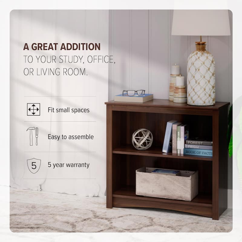 2-shelf Bookcase - 31.5" W x 29" H x 13" D