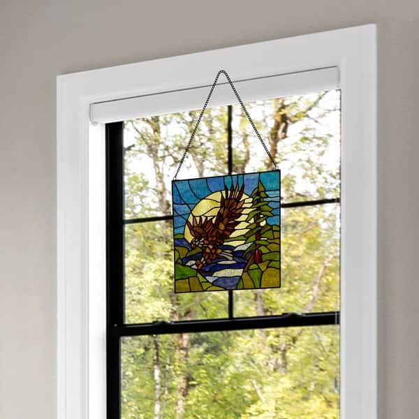 River Of Goods Yellow Birds In A Lemon Tree Multicolored Stained Glass Window Panel 21364 - The Home Depot