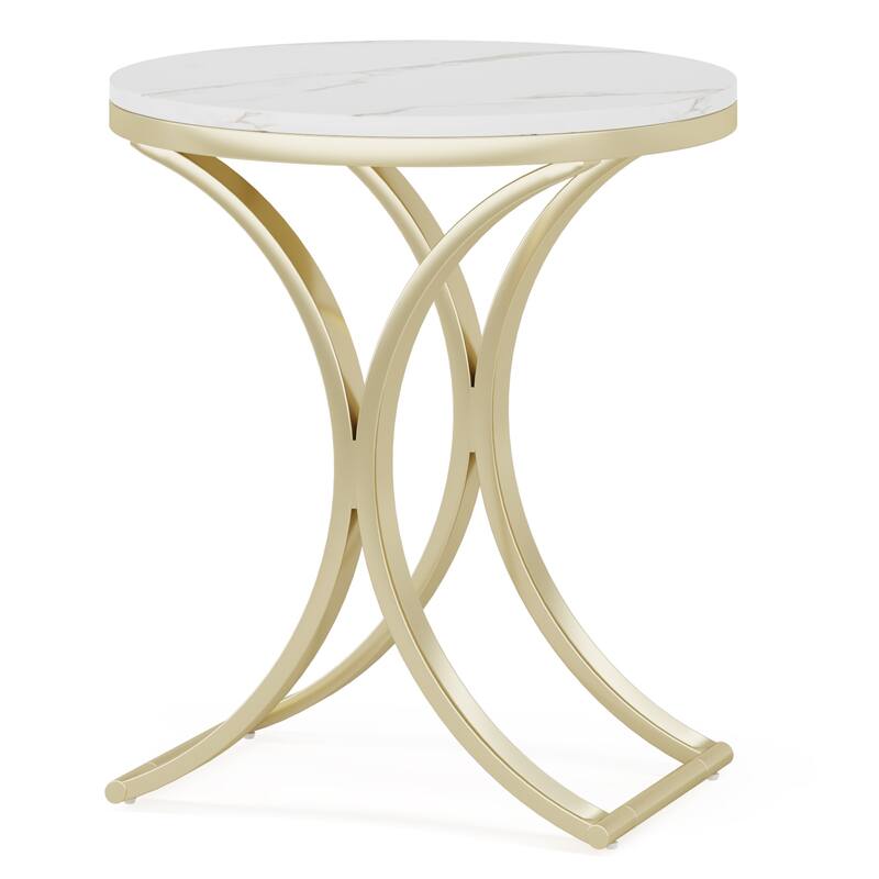 Round Side End Table Living Room, Nightstand for Bedroom