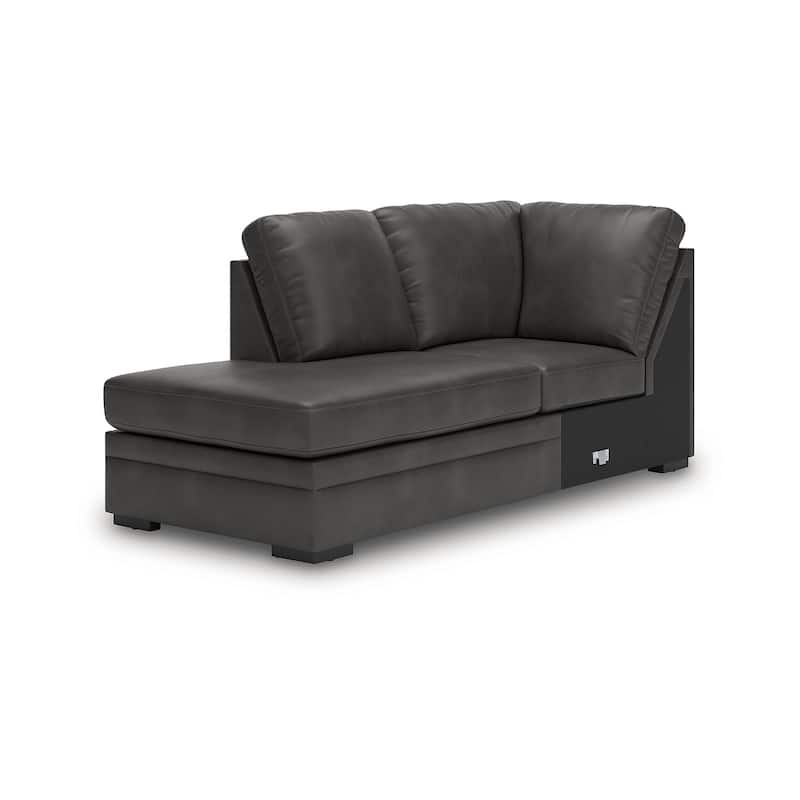 Signature Design by Ashley Dara Park Gray 2-Piece Sectional with Chaise - 124" W x 87" D x 40" H