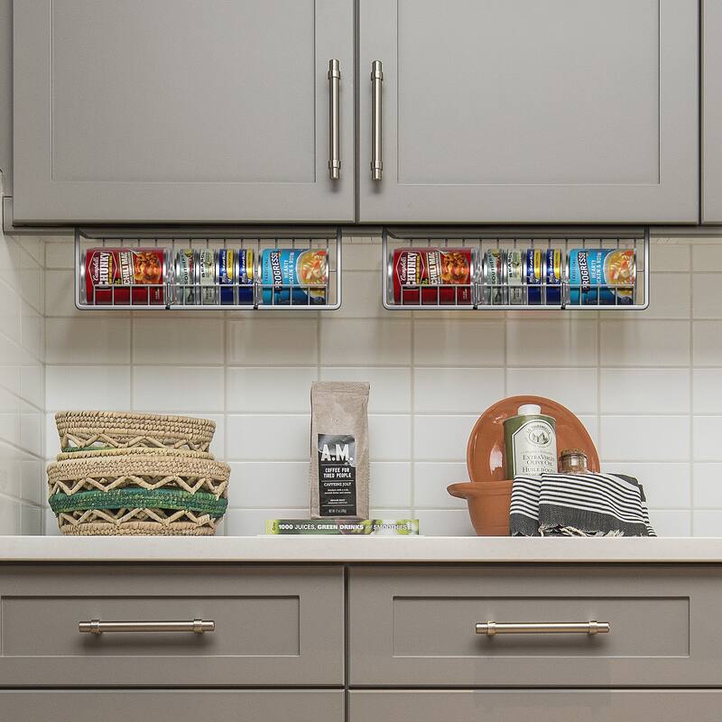 Sorbus Under Cabinet Multipurpose Storage Metal Shelf with Dividers (2-Pack) - 14.75” L x 11” W x 7” H