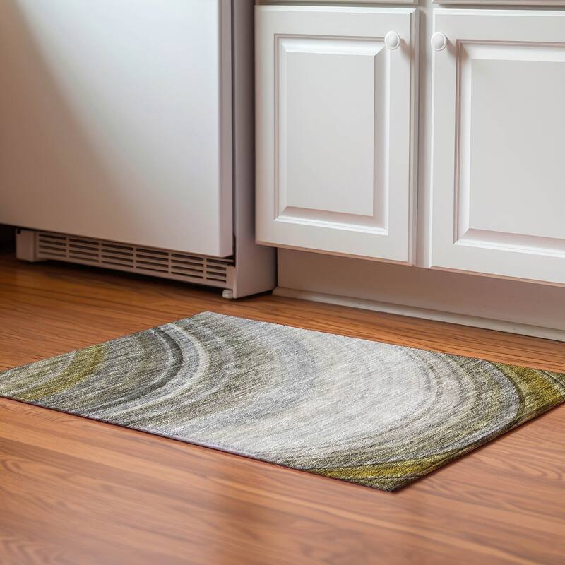 Premium Washable Super Soft Contemporary Arches Mayfield Rug - Taupe - 1' 8" x 2' 6" - Rectangle