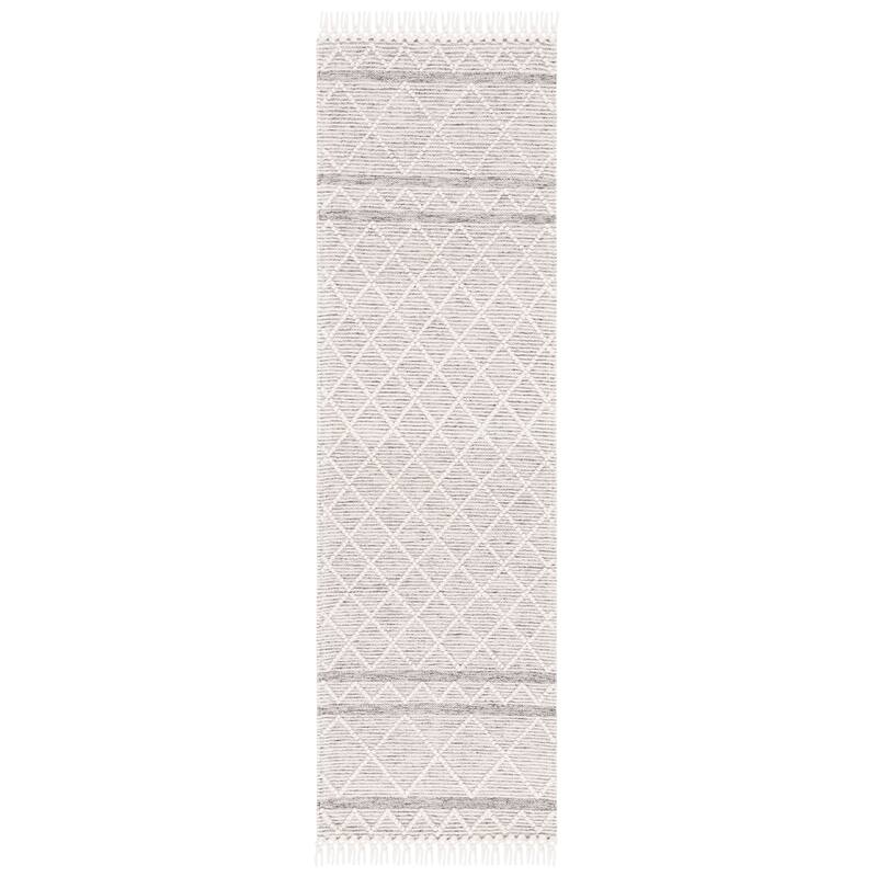 SAFAVIEH Handmade Vermont Cori Transitional Wool Rug - 2'3" x 8' Runner - Grey/Ivory