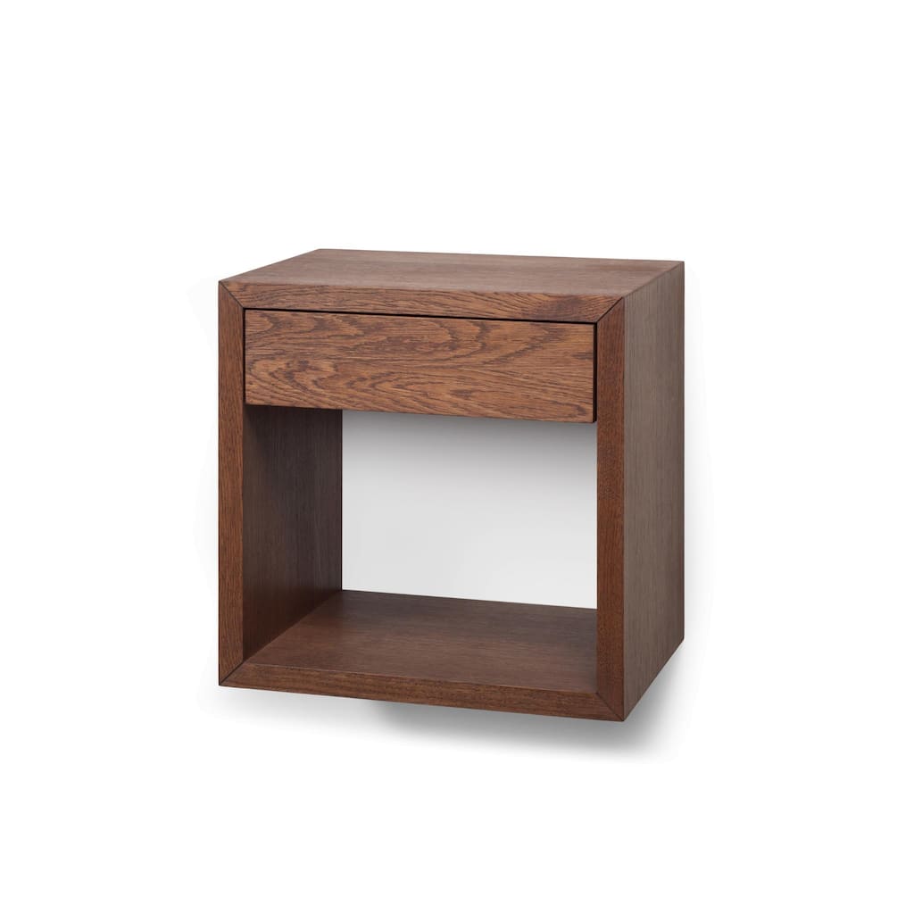 Floating Nightstand - Set of 2 - Solid Hardwood Nightstand, Walnut Finish