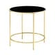 preview thumbnail 16 of 15, Llewellyn Contemporary 22-inch Glass Top Side Table by Furniture of America Gold
