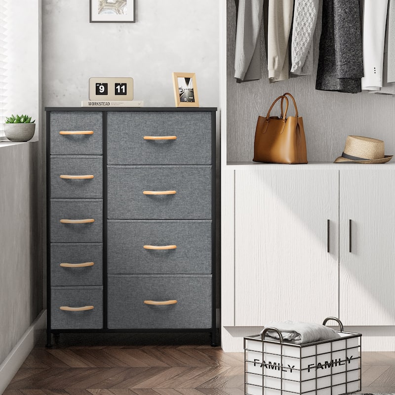 Vertical Dresser Storage Tower 9-drawer Chest Organizer Unit for Home