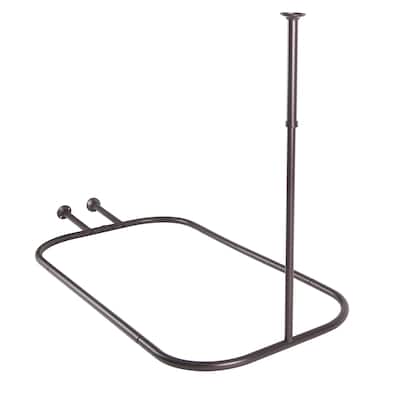 Utopia Alley Rustproof Aluminum Hoop Shower Rod Extra Large 54 Inch by 26 Inch