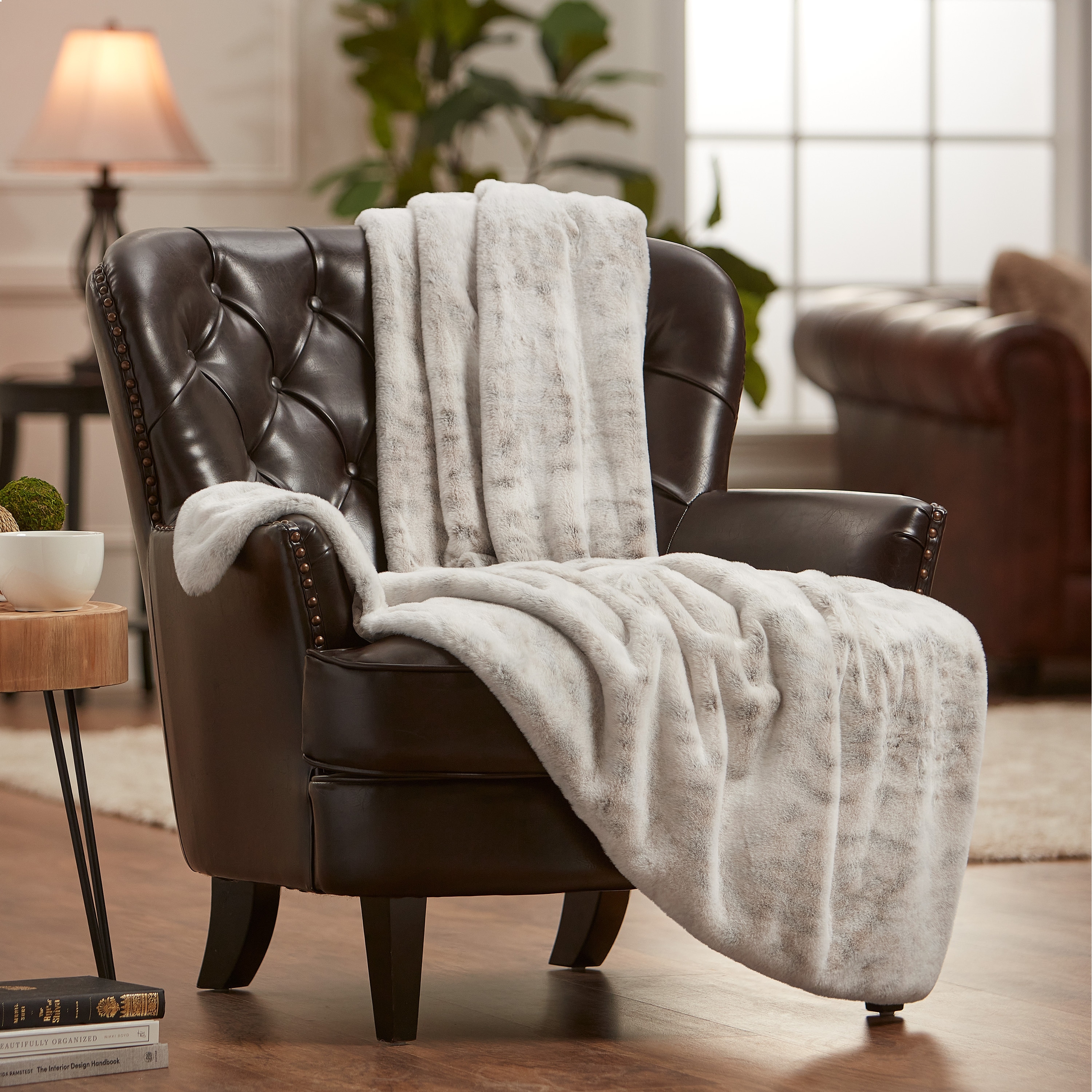 Faux leather throw blanket sales