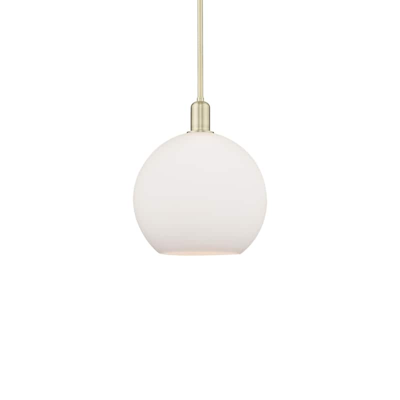 Innovations Lighting 716-1S-15-12 Athens Pendant Athens 12" Wide - Antique Brass / Matte White