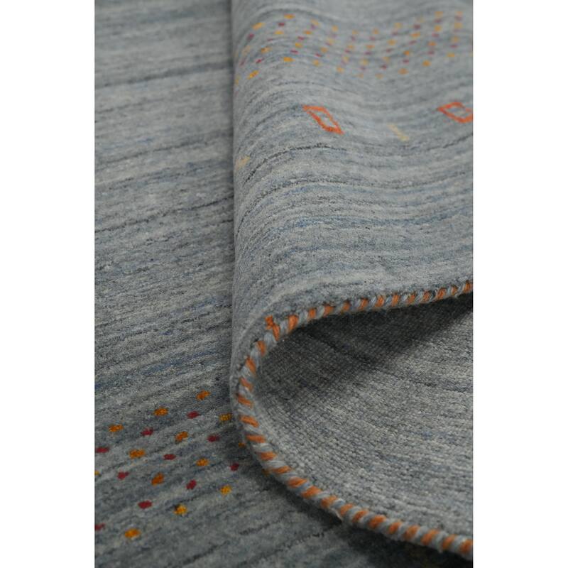 Hand Knotted Oriental 100% Wool Carpet Tribal Animal Pictorial Greys & Charcoal Gabbeh Area Rug - 9' 1'' X 9' 0''