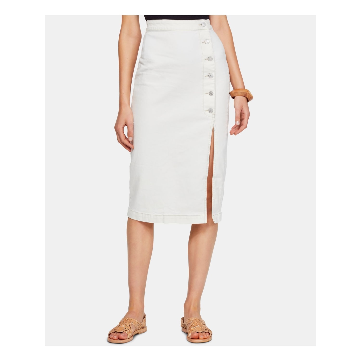 White below the knee pencil skirt Outlet