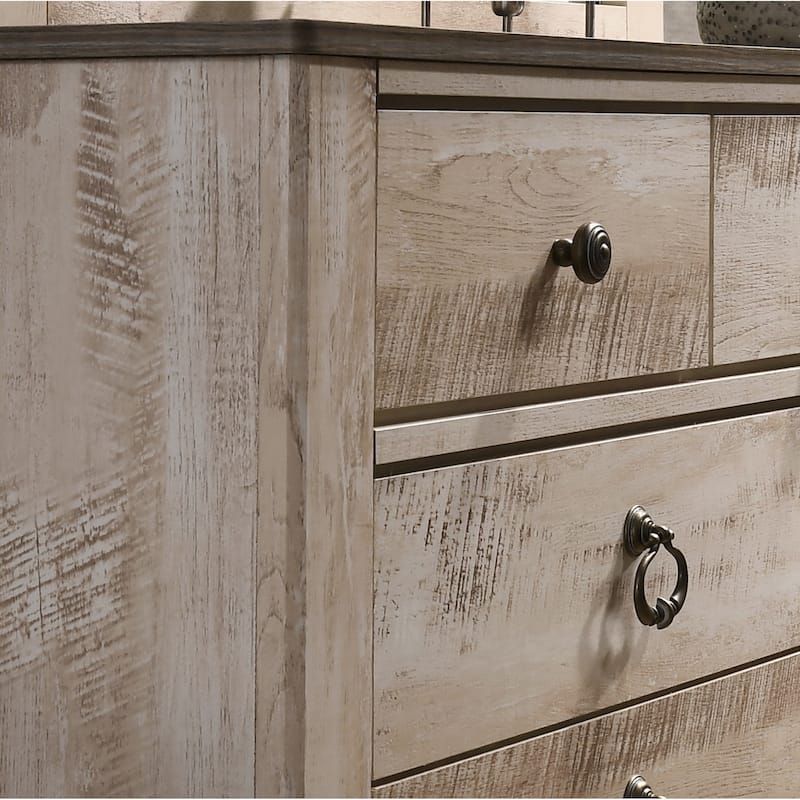 Roundhill Furniture Imerland Contemporary White Wash Finish 7-drawer Dresser