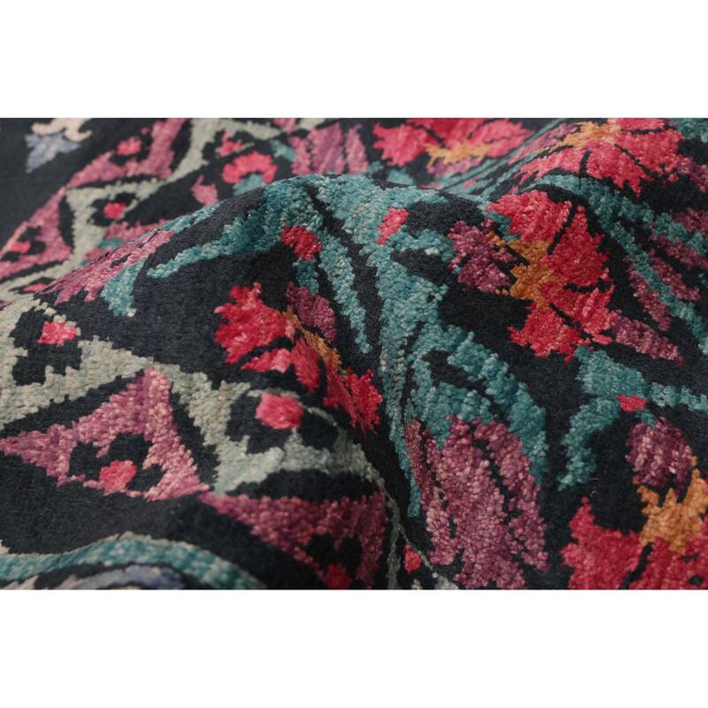 ECARPETGALLERY Hand-knotted Signature Collection Black Wool Rug - 8'1 x 9'11