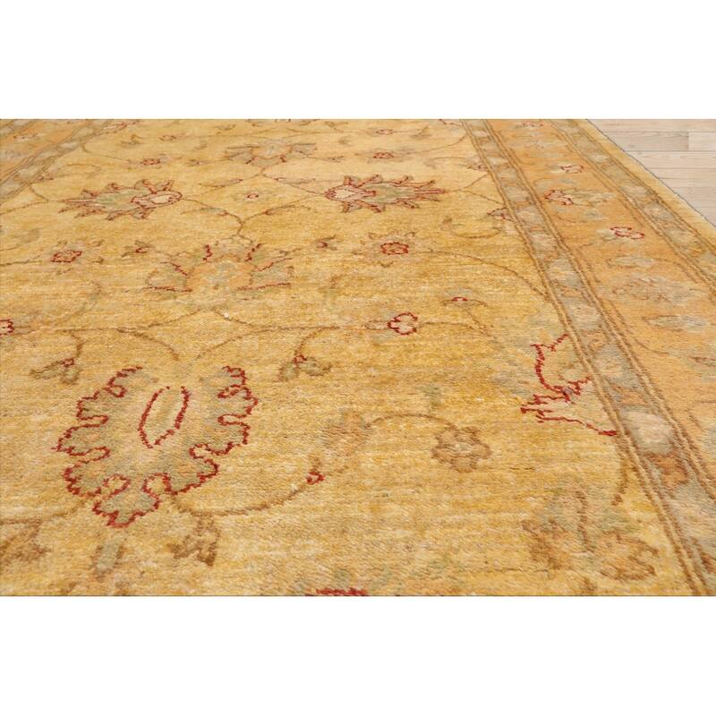 Hand Knotted Chobi Peshawar Beige Persian Wool Traditional Area Rug - 4' 7'' x 12' 5''