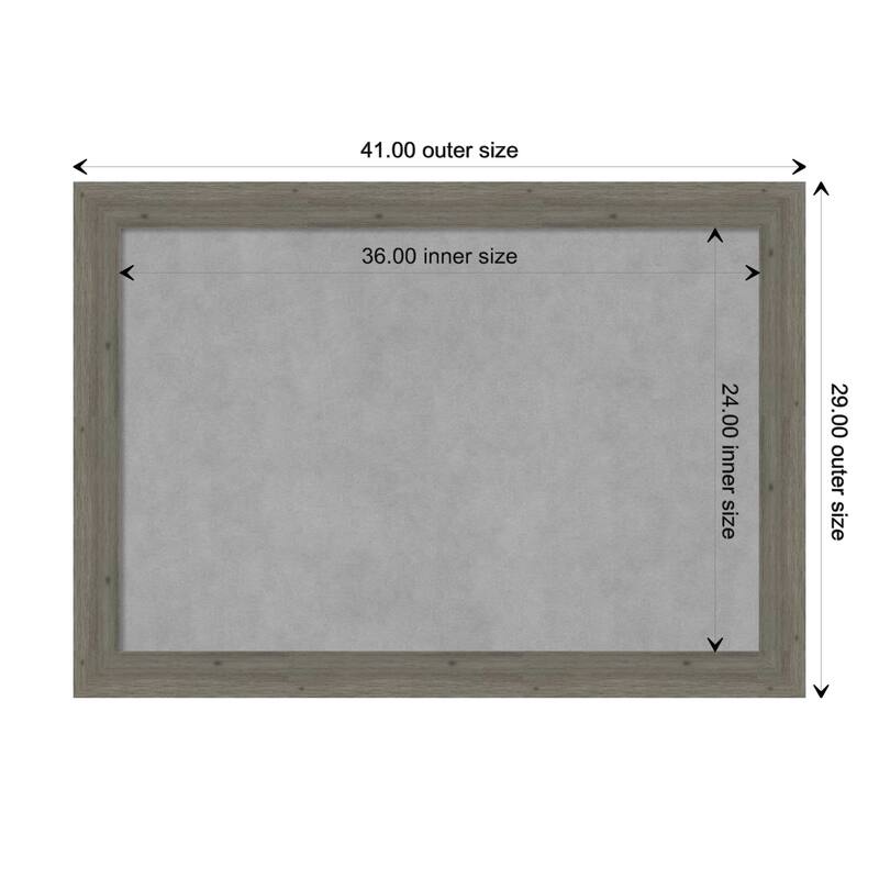 Amanti Art Fencepost Grey Narrow Framed Magnetic Board - Board Size 36x24