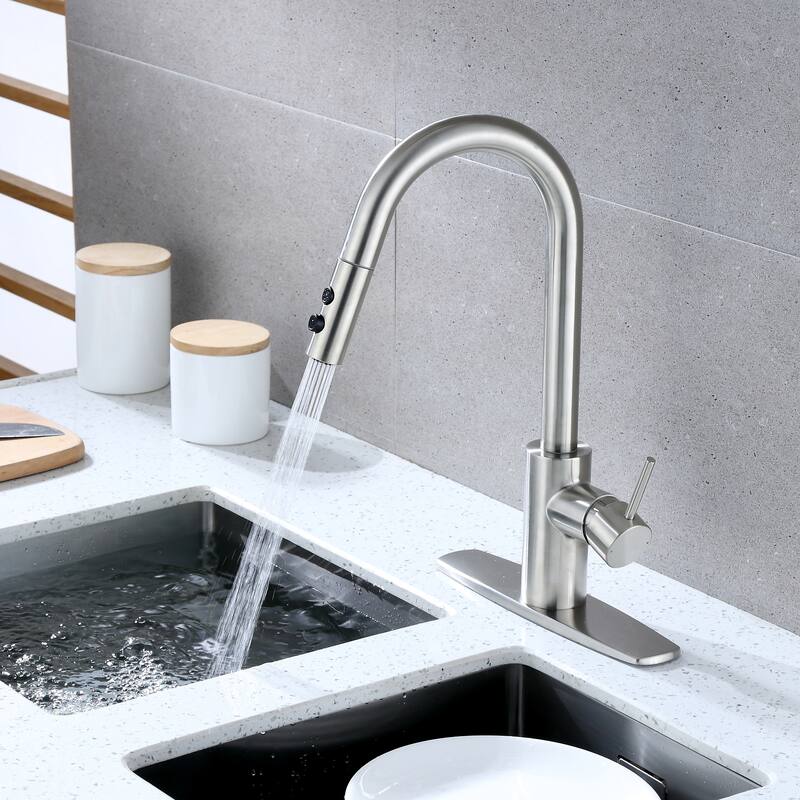Ultra Faucets Euro Collection Single-Handle Kitchen Faucet With Pull-Down Spray