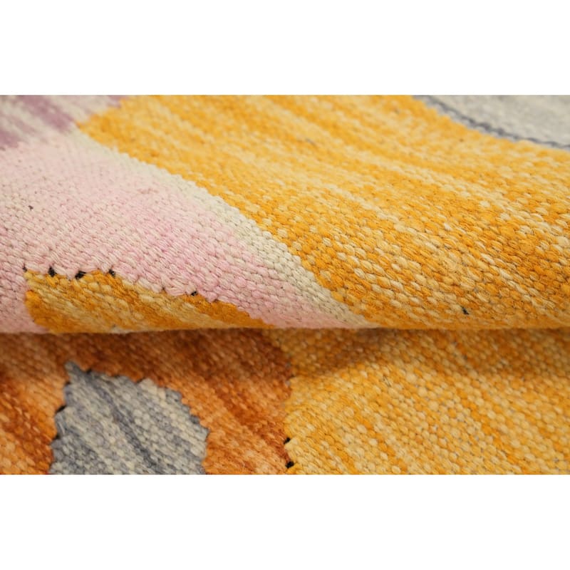 Hand Woven Oriental 100% Wool Carpet Southwestern Tribal Multi-Colored Kilim Area Rug - 8' 10'' X 5' 10''