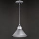 preview thumbnail 7 of 8, Outland 1 Light Pewter Farmhouse Outdoor Barn Dome Pendant - 10-in W x 7.5-in H x 10-in D