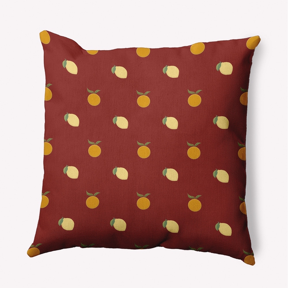 Oranges and Lemons Pattern Decorative Throw Pillow