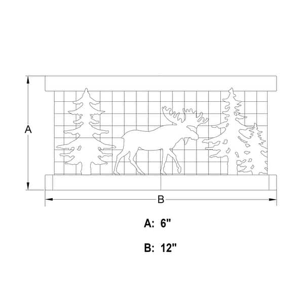 dimension image slide 1 of 2, Kodiak 12-in W Black Rustic Round Cage Flush Mount Ceiling Light Fixture Tree Motif