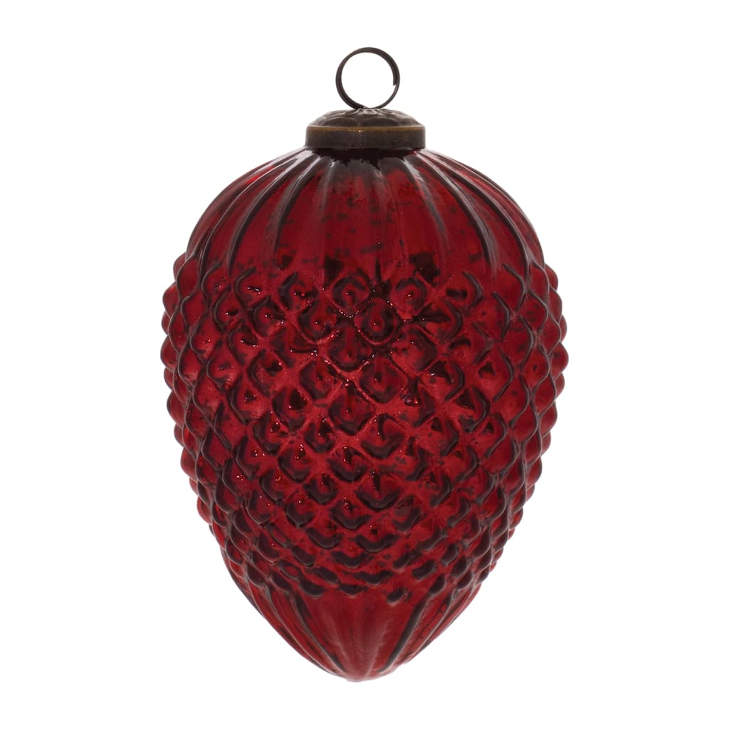 Hobnail Glass Cone Ornament (Set of 2) - N/A