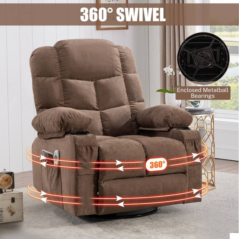Oversized Massage Rocking Recliner for Living Room