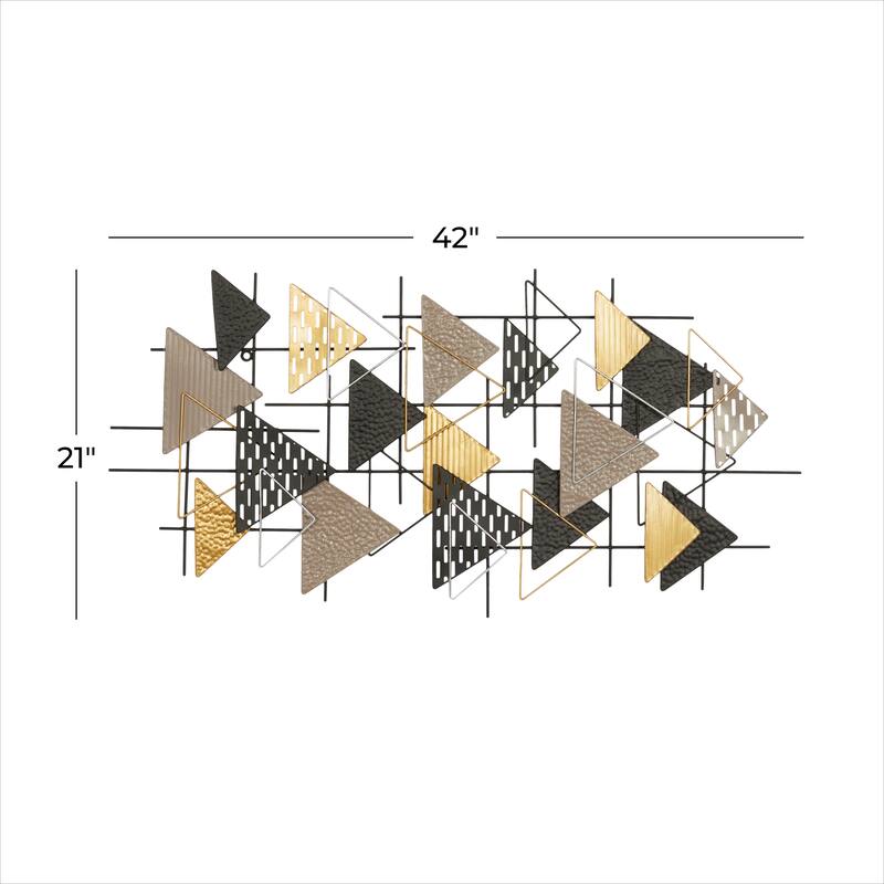 Black Iron Contemporary Wall Decor 21 x 42 x 2