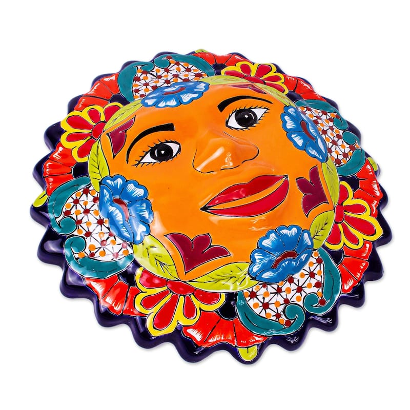 Novica Handmade Sunshine Ceramic Wall Plaque