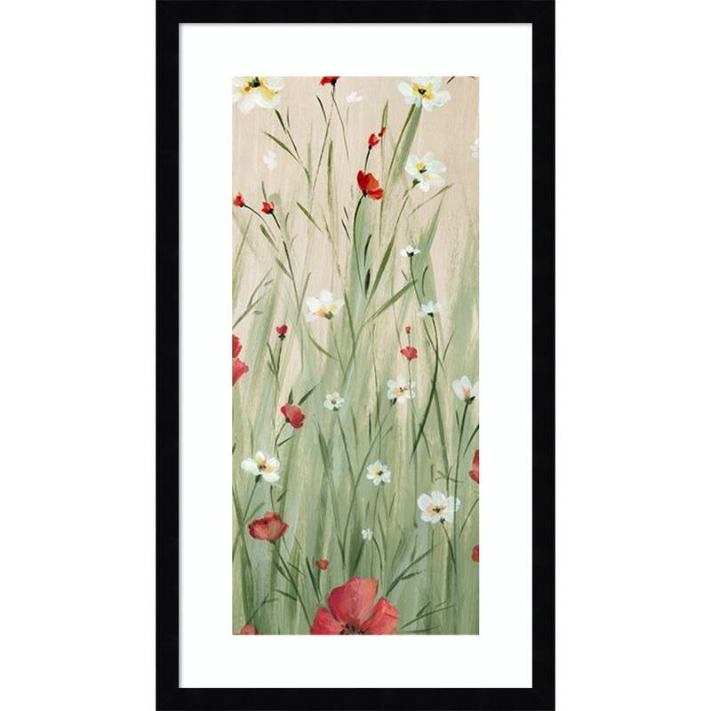 Wildflowers in Gentle Breeze No. 2 by Alex Black Wood Framed Wall Art Print