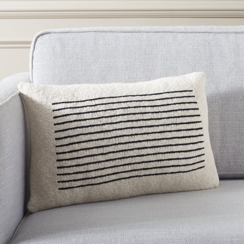 SAFAVIEH Home Faye 12 x 20-inch Ivory/Black Lumbar Pillow