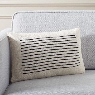 SAFAVIEH Home Faye 12 x 20-inch Ivory/Black Lumbar Pillow