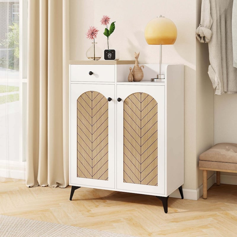 Costway 6-Tier Shoe Cabinet with Drawer 6 Removable Shelves - See Details